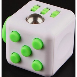 Anti Stress Fidget Cube Αγχολυτικός Κύβος Λευκό-Πράσινο (OEM)