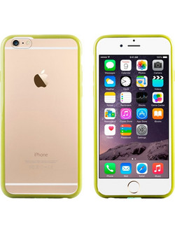 TPU Bumper Frame + Matte Clear Plastic Back Case for iPhone 6 (Grass Πράσινο)