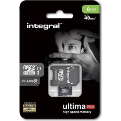 Integral Ultima Pro microSDHC 8GB Class 10 U1 UHS-I 90MB/s + Adapter