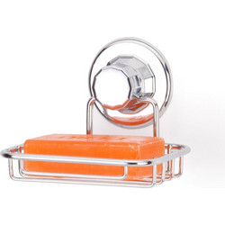 TEKNO-TEL Σαπουνοθήκη Τοίχου 14x14x7cm Αντοχή 12kg Επιχρωμιωμένο Ατσάλι με Βεντούζα EXTRA STRONG