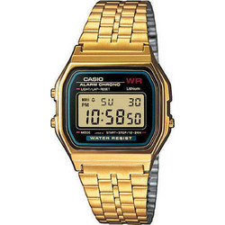 Casio Vintage Ψηφιακό Ανδρικό Ρολόι Χρονογράφος με Χρυσό Μεταλλικό Μπρασελέ A159WGEA-1EF