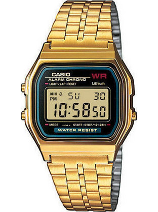 Casio Vintage Ψηφιακό Ανδρικό Ρολόι Χρονογράφος με Χρυσό Μεταλλικό Μπρασελέ A159WGEA-1EF