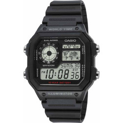 Casio Vintage Ψηφιακό Ανδρικό Ρολόι Χρονογράφος με Μαύρο Καουτσούκ Λουράκι AE-1200WH-1AVEF