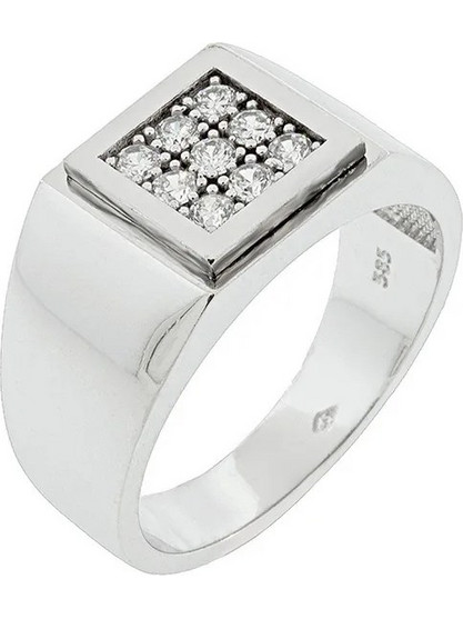 Million Diamonds Ανδρικό Δαχτυλίδι από Λευκόχρυσο 14K RA1208
