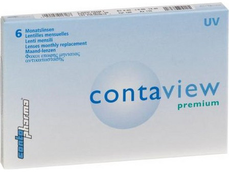 ContoPharma Contaview Premium UV Μηνιαίοι Φακοί Επαφής με Φίλτρο UV 6τμχ