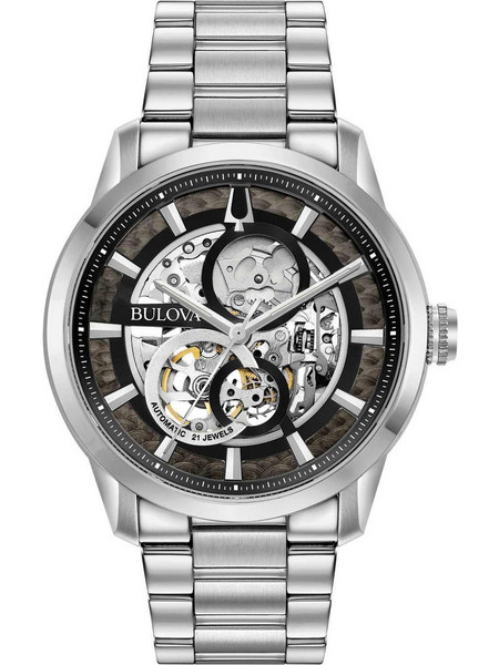 Bulova Sutton Ανδρικό Ρολόι Αυτόματο με Ασημί Μεταλλικό Μπρασελέ 96A208