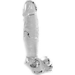 Kiotos Γυάλινο Dildo με Όρχεις 15cm Clear