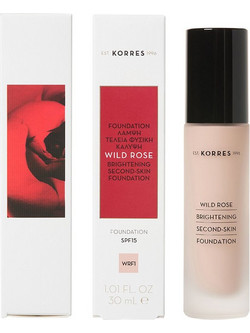 Korres Wild Rose Brightening Second Skin WRF1 Liquid Foundation SPF15 30ml