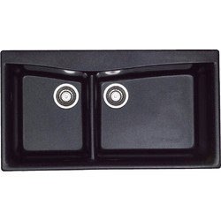 Sanitec Classic 326 Επικαθήμενος Νεροχύτης Γρανίτη Ματ Granite Black 93x51cm