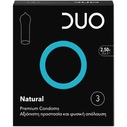 DUO Natural Προφυλακτικά με Λιπαντικό 3τμχ