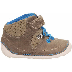 Clarks Tiny Dan Παιδικά Μποτάκια Γκρι Suede με Σκρατς 26111764