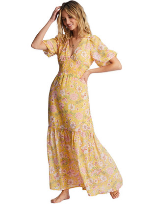 Billabong Spellbound Maxi Καλοκαιρινό Καθημερινό Φόρεμα Κίτρινο ABJWD00533-YGF0