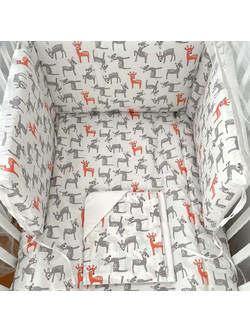 Affetto Deer Σετ Κούνιας Grey/Orange 7τμχ