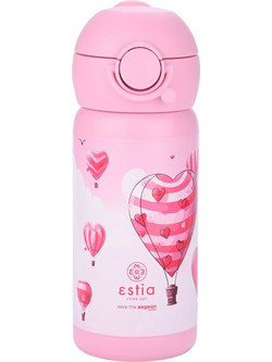Estia Wonder Bottle Save Τhe Aegean Love Ascend Παιδικό Παγούρι Θερμός Ανοξείδωτο Ροζ 350ml