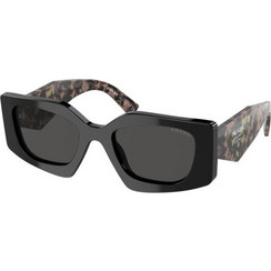 Prada SPR15Y 1AB5/S0 Γυναικεία Γυαλιά Ηλίου Πολυγωνικά Κοκάλινα Μαύρο Ταρταρούγα με Μαύρο Polarized Φακό