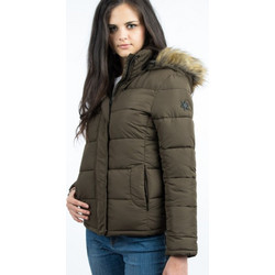 Ice Tech Γυναικείο Μπουφάν Χειμωνιάτικο Puffer Κοντό Χακί W06