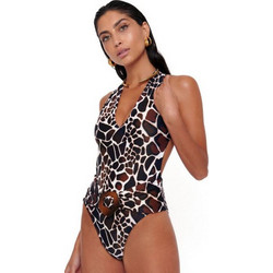 Bluepoint Out Of Africa Ολόσωμο Μαγιό με Ενίσχυση Animal Print Σοκολατί 24058046-18