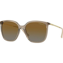 Vogue VO5564S 2940T5 Ανδρικά Γυαλιά Ηλίου Τετράγωνα Κοκάλινα Ασημί Διαφανές με Καφέ Polarized Φακό