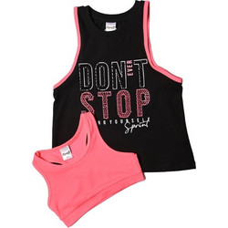 Sprint Σετ Παιδικά T-Shirt Αμάνικα Μαύρα Φούξια 231-4063-S200