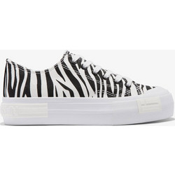 D.Franklin One Way Low Γυναικεία Sneakers Flatforms Λευκά Μαύρα DFSH389-009