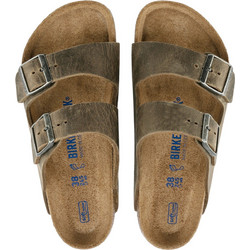 Birkenstock Arizona Soft Footbed Δερμάτινα Ανδρικά Σανδάλια Ανατομικά Χακί 10193