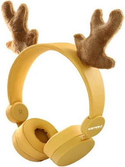 Kidywolf Kidyears Deer Ενσύρματα & Ασύρματα Bluetooth Παιδικά Ακουστικά On Ear Κίτρινα