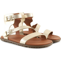 UGG Solivan Δερμάτινα Γυναικεία Σανδάλια Χρυσά 1128632-PGMT