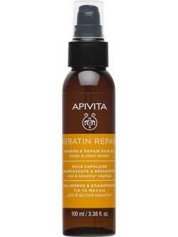 Apivita Nourish & Repair Ξηρό Λάδι Μαλλιών Κερατίνης για Επανόρθωση & Φριζάρισμα 100ml
