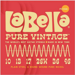 La Bella PV1046 Pure Vintage Σετ 6 Χορδές Ηλεκτρικής Κιθάρας Pure Nickel 10-46" Normal Tension