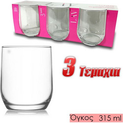 LAV Σετ Ποτήρια Νερού Γυάλινα 315ml 3τμχ 0321.216