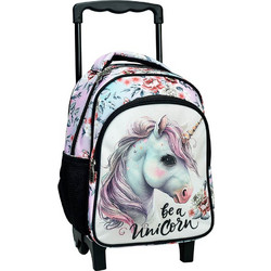 Back Me UP Magic Unicorn Σχολική Τσάντα Τρόλεϊ Νηπιαγωγείου Λευκή 357-17072