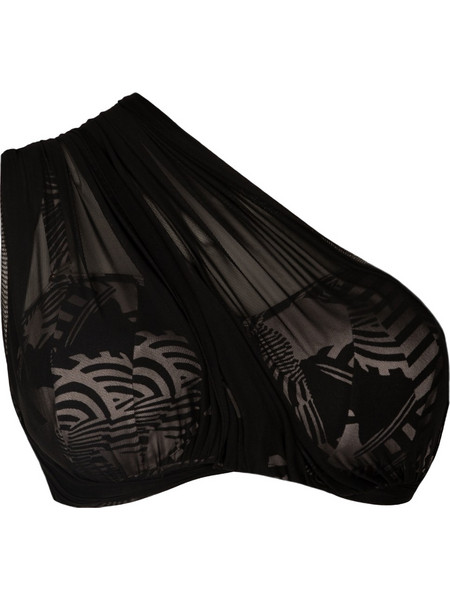 Rock Club Bikini Top Strapless Μαύρο Μπεζ BP-1641