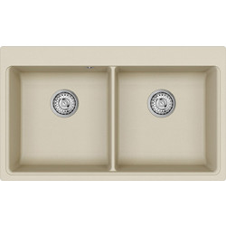 Helika Magna SQM200-111W Ένθετος Νεροχύτης Γρανίτη Μπεζ 86x51cm