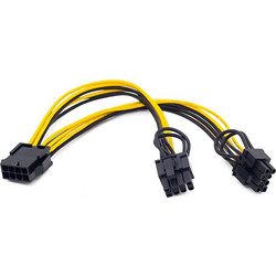 Powertech CAB-W035 Καλώδιο Τροφοδοσίας 8-Pin EPS to 2 x 6+2 Pin PCIe 0.2m Multicolor