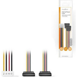 Nedis CCGP73520VA015 Καλώδιο Τροφοδοσίας 4-Pin Molex Male to 2 x 15-Pin SATA Female 0.15m Multicolor