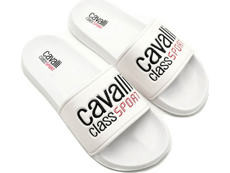 Cavalli Ανδρικές Παντόφλες Καλοκαιρινές Κολυμβητηρίου Λευκές 2646NS