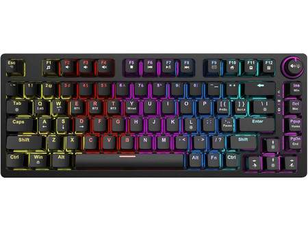 SAVIO Phenix Ασύρματο Μηχανικό Gaming Πληκτρολόγιο 65% με Gateron Red Διακόπτες RGB Black