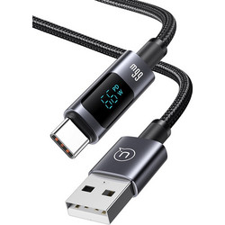 Usams SJ673 Braided LED USB-A to USB-C 66W 1.2m Black SJ673USB01