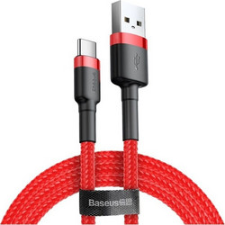 Baseus Braided USB-A to USB-C 0.5m Red CATKLF-A09