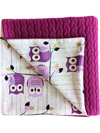 My Baby Linen Owl Κουβέρτα Αγκαλιάς Πλεκτή 75x100 Μωβ
