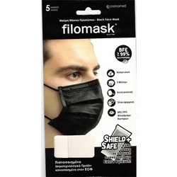 Cosmomed Filomask Μάσκα Προσώπου Μαύρη 5τμχ