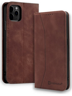 Bodycell Pu Leather Book Brown (iPhone 11 Pro)