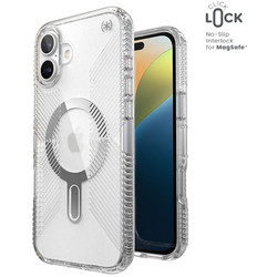 Speck Presidio Perfect-Clear ClickLock MagSafe Back Cover Clear / Chrome Finish / Serene Silver (iPhone 16 Plus)