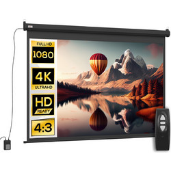 HOMCOM 001-004V90BK Ηλεκτρική Οθόνη Προβολής Projector Τοίχου / Οροφής 4:3 171x130cm / 89"