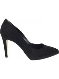 Stefania Γόβες Suede με Τακούνι Στιλέτο & Φιάπα Μαύρες 1750