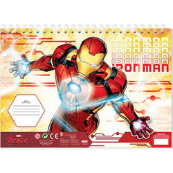Marvel Avengers Iron Man Διάφορα Σχέδια Μπλοκ Ζωγραφικής A4 40 Φύλλων με Αυτοκόλλητα 506118
