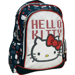 Hello Kitty Hello Kitty Croche Σχολική Τσάντα Πλάτης Δημοτικού Navy Μπλε Κόκκινη 335-73031