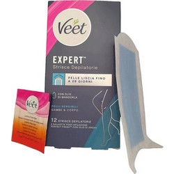 Veet Expert Ταινίες Αποτρίχωσης για Πόδια για Ευαίσθητες Επιδερμίδες 12τμχ