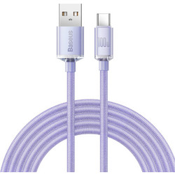 Baseus Crystal Shine Series Braided USB-A to USB-C 100W 1.2m Purple CAJY000405