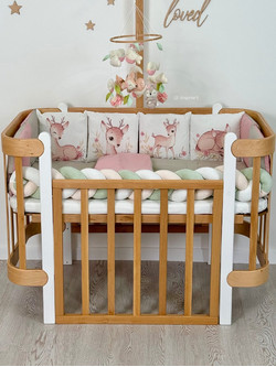 Ingvart Deer Σετ Κούνιας White/Pink 7τμχ